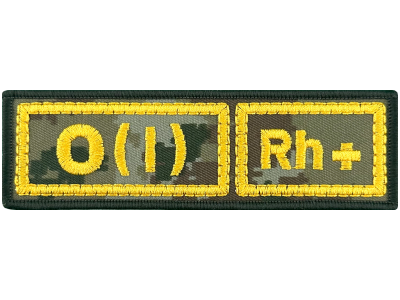 Полоска группа крови ПС AB(IV) Rh+ на цифре тактика.